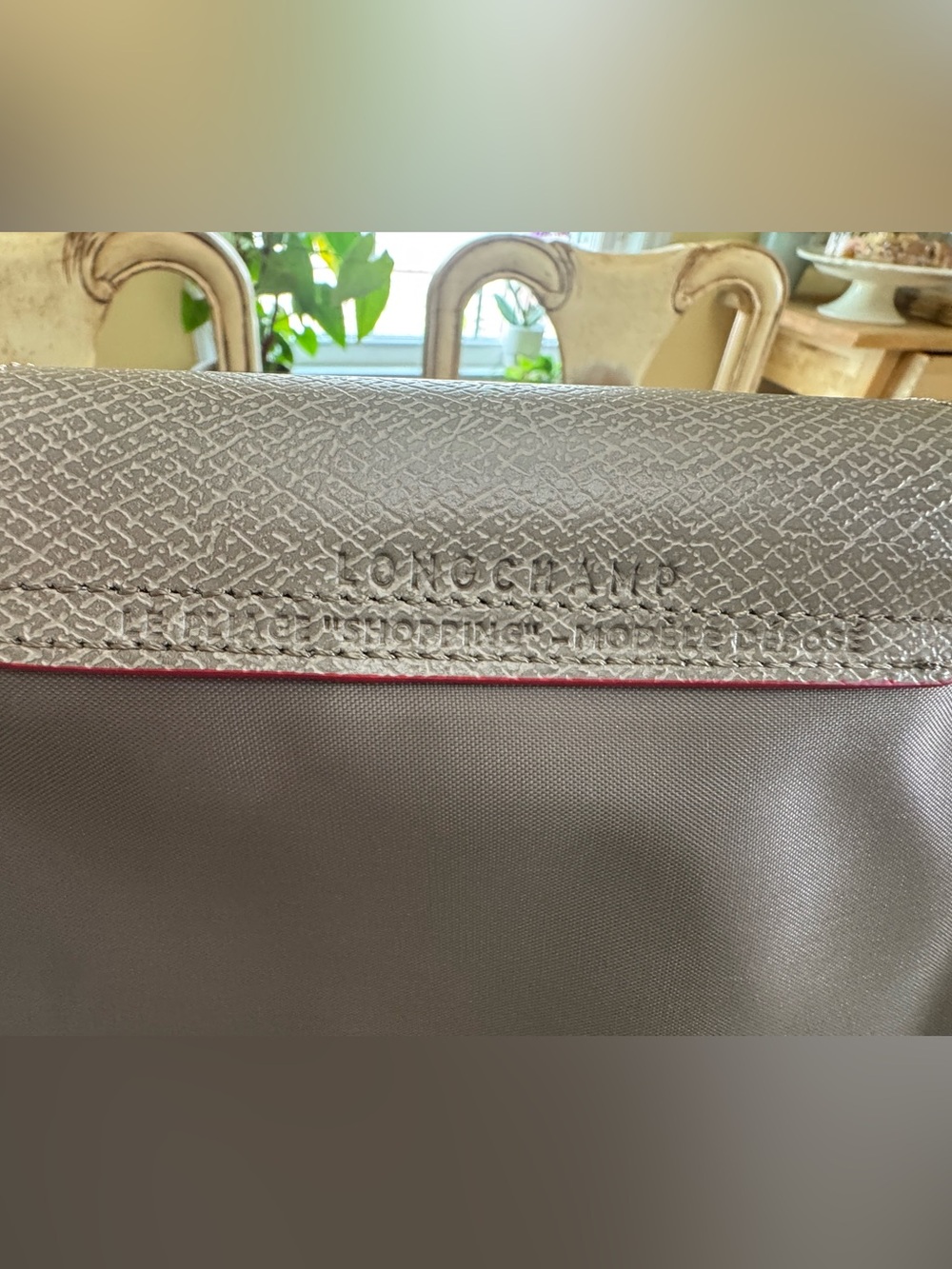 Longchamp Tote in Gray with Red Accents - Large - Picture 5 of 7